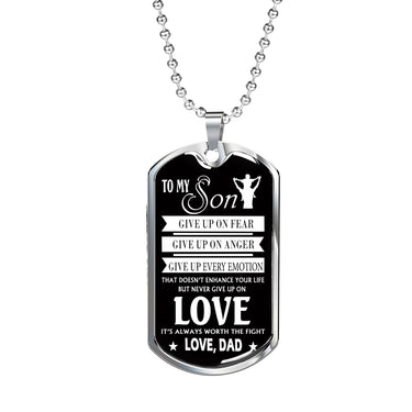Father Son Pendant Necklace From Dad Christmas Gifts, Birthday Gift Ideas for Bo